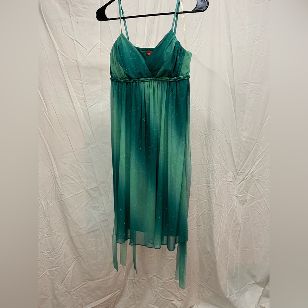 Ruby Rox green sparkly tinkerbell minidress, large